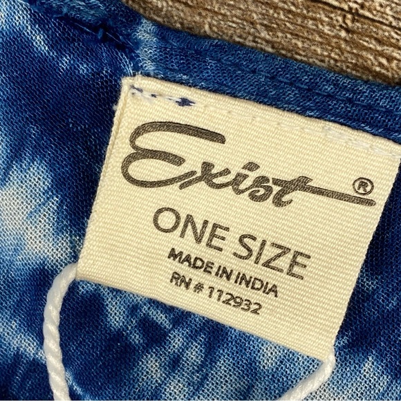 Exist Gauze Dress Free Size Tie Dye Boho Hippie Sundress Beach Cover Up Rayon - Picture 2 of 8